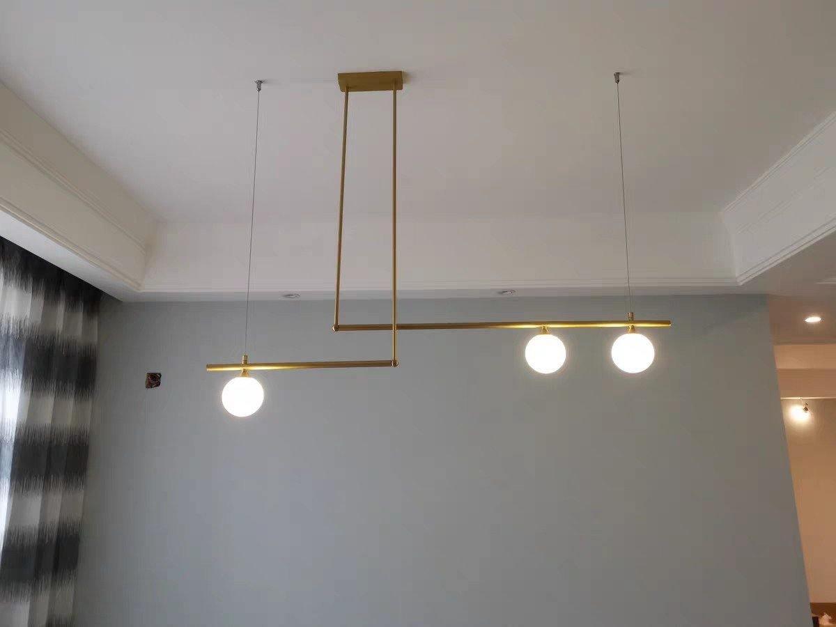 Estix Pendant Lamp Brass Linear Satellite Minimalist