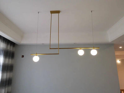 Estix Pendant Lamp Brass Linear Satellite Minimalist