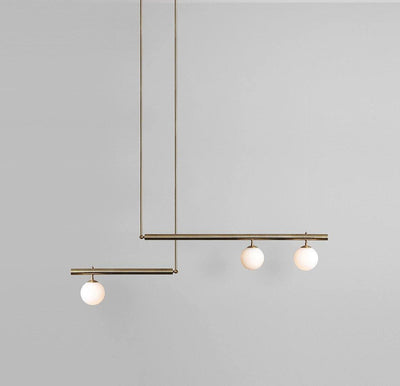 Estix Pendant Lamp Brass Linear Satellite Minimalist