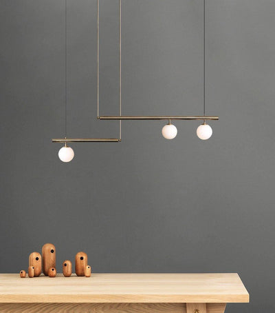 Estix Pendant Lamp Brass Linear Satellite Minimalist