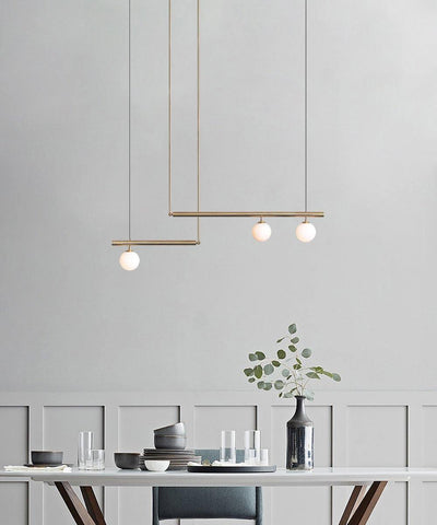 Estix Pendant Lamp Brass Linear Satellite Minimalist