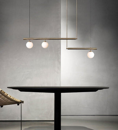 Estix Pendant Lamp Brass Linear Satellite Minimalist