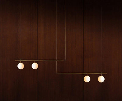 Estix Pendant Lamp Brass Linear Satellite Minimalist