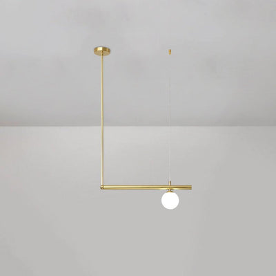 Estix Pendant Lamp Brass Linear Satellite Minimalist