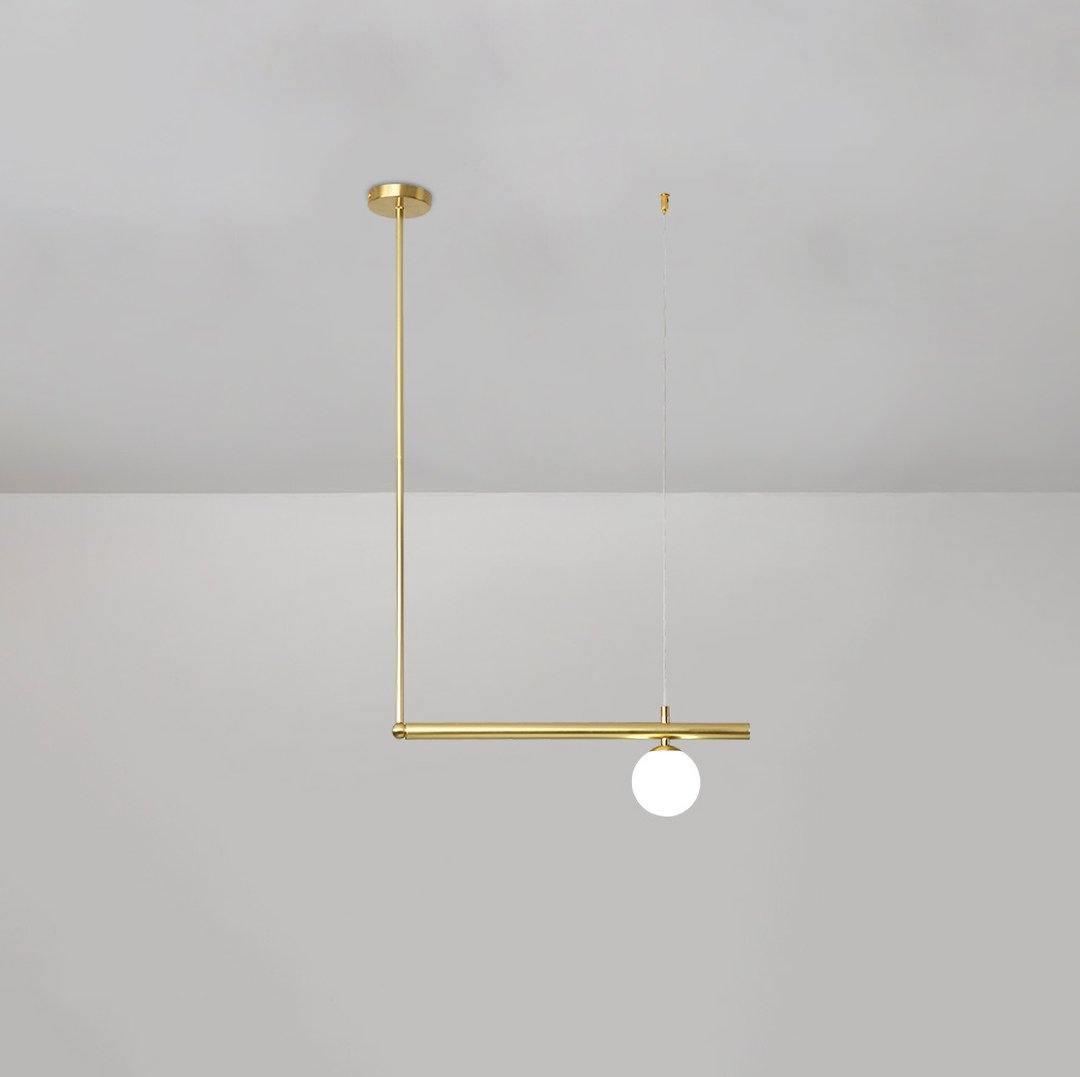 Estix Pendant Lamp Brass Linear Satellite Minimalist