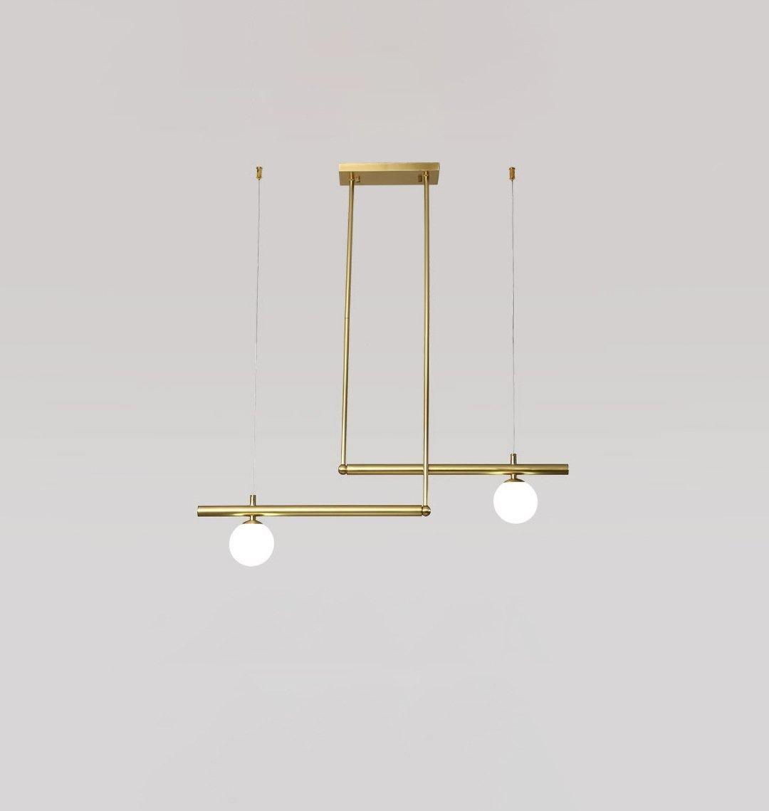 Estix Pendant Lamp Brass Linear Satellite Minimalist