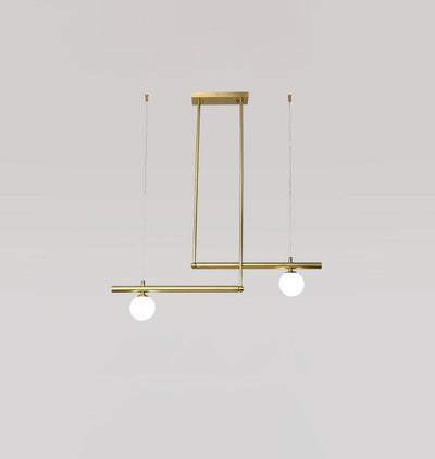 Estix Pendant Lamp Brass Linear Satellite Minimalist