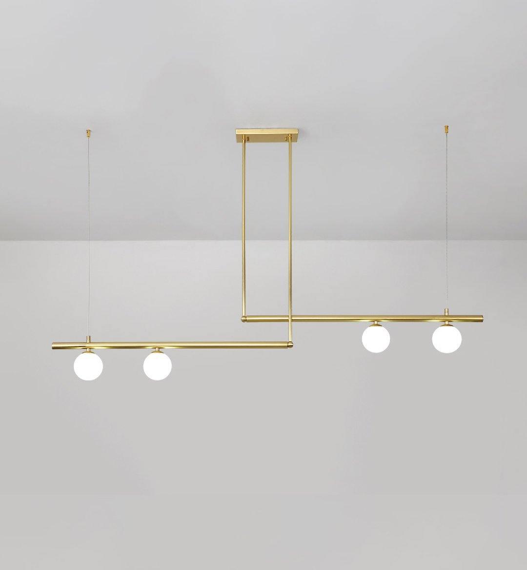 Estix Pendant Lamp Brass Linear Satellite Minimalist