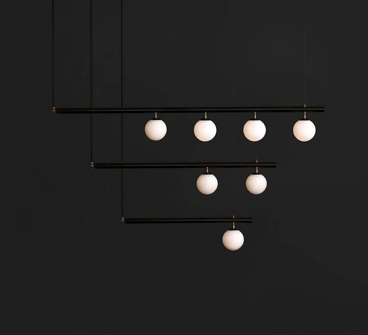 Estix Pendant Lamp Brass Linear Satellite Minimalist