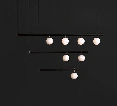 Estix Pendant Lamp Brass Linear Satellite Minimalist