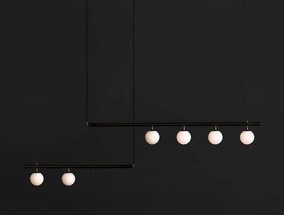 Estix Pendant Lamp Brass Linear Satellite Minimalist