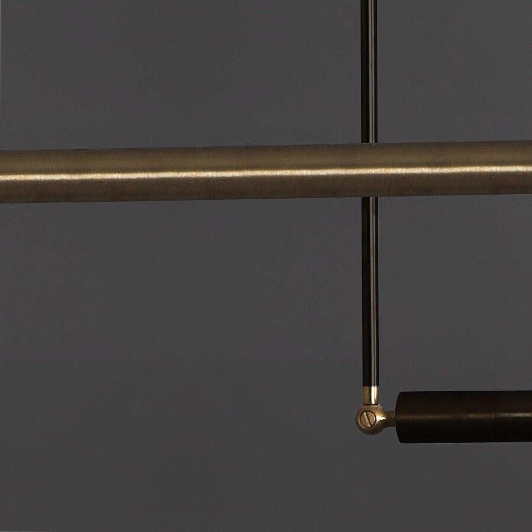 Estix Pendant Lamp Brass Linear Satellite Minimalist