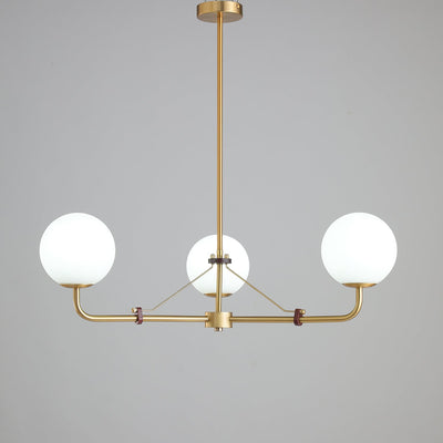 Oriarelle Chandelier Brass Globe Savanna Elegant