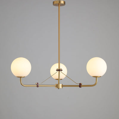 Oriarelle Chandelier Brass Globe Savanna Elegant