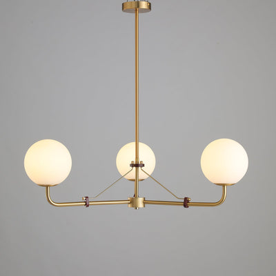Oriarelle Chandelier Brass Globe Savanna Elegant