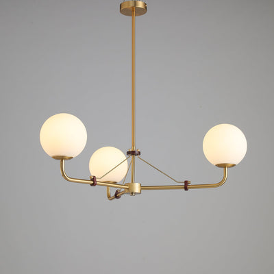 Oriarelle Chandelier Brass Globe Savanna Elegant
