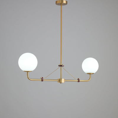 Oriarelle Chandelier Brass Globe Savanna Elegant