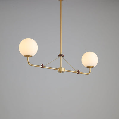 Oriarelle Chandelier Brass Globe Savanna Elegant