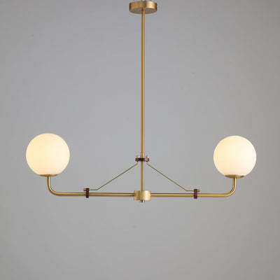 Oriarelle Chandelier Brass Globe Savanna Elegant