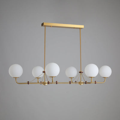 Oriarelle Chandelier Brass Globe Savanna Elegant