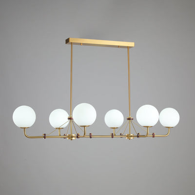 Oriarelle Chandelier Brass Globe Savanna Elegant