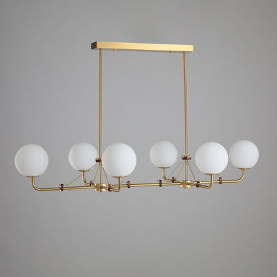 Oriarelle Chandelier Brass Globe Savanna Elegant
