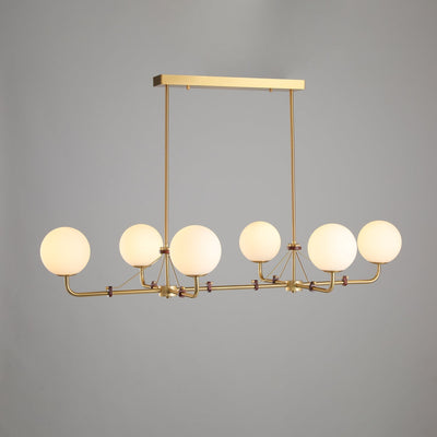 Oriarelle Chandelier Brass Globe Savanna Elegant