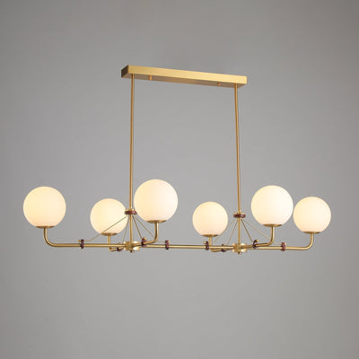 Oriarelle Chandelier Brass Globe Savanna Elegant