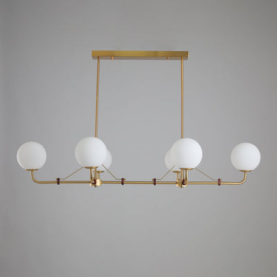 Oriarelle Chandelier Brass Globe Savanna Elegant