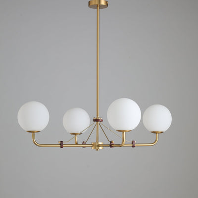 Oriarelle Chandelier Brass Globe Savanna Elegant