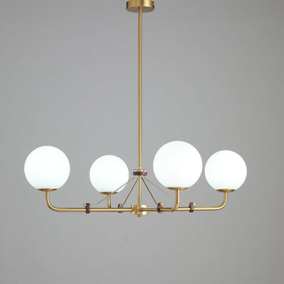 Oriarelle Chandelier Brass Globe Savanna Elegant