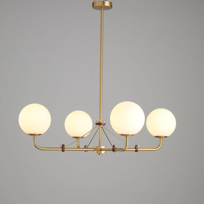 Oriarelle Chandelier Brass Globe Savanna Elegant
