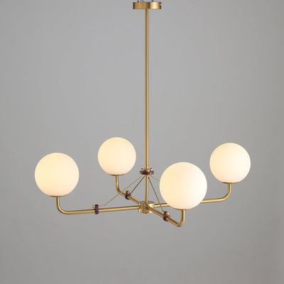 Oriarelle Chandelier Brass Globe Savanna Elegant