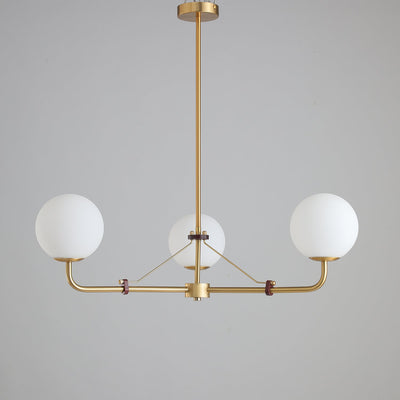 Oriarelle Chandelier Brass Globe Savanna Elegant