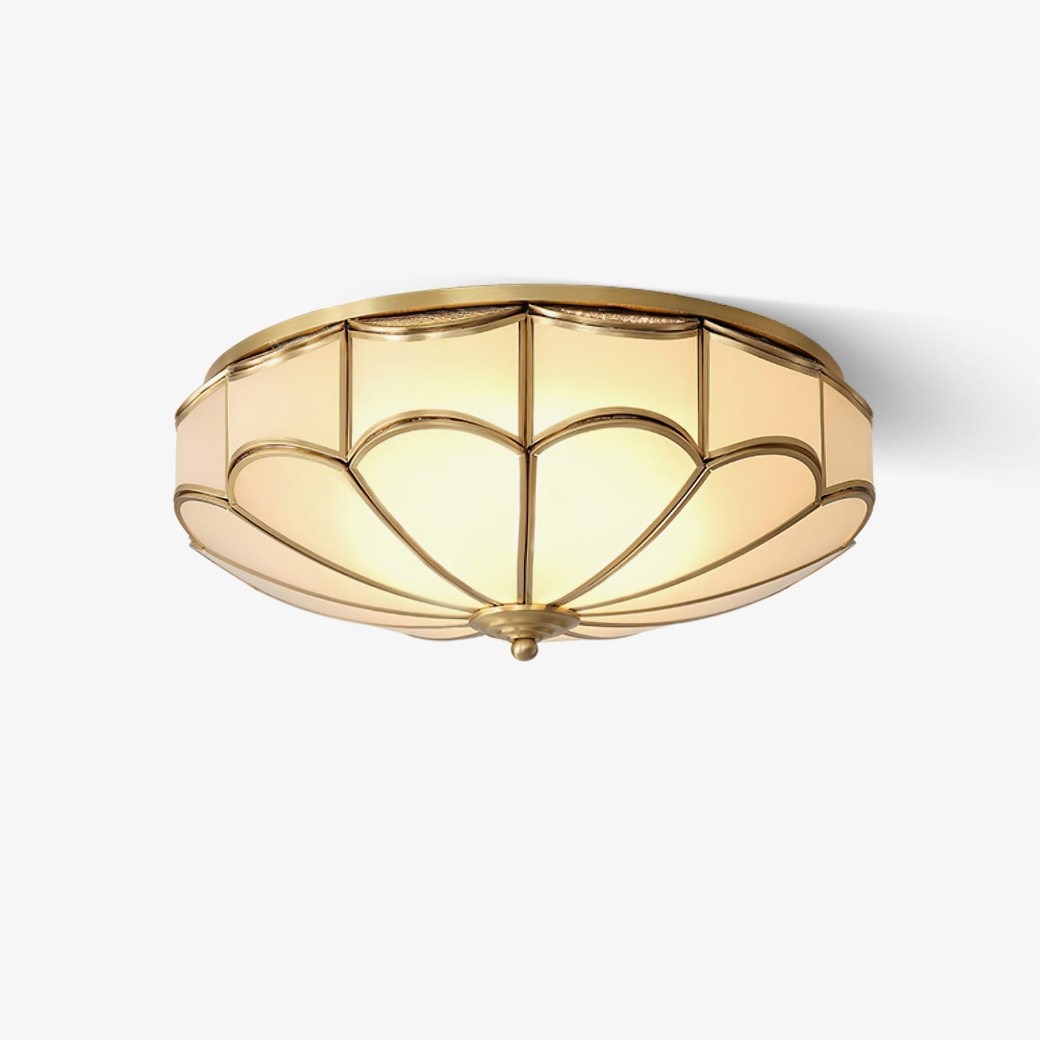 Evmarara Elegance Brass Glass Flush Ceiling Light