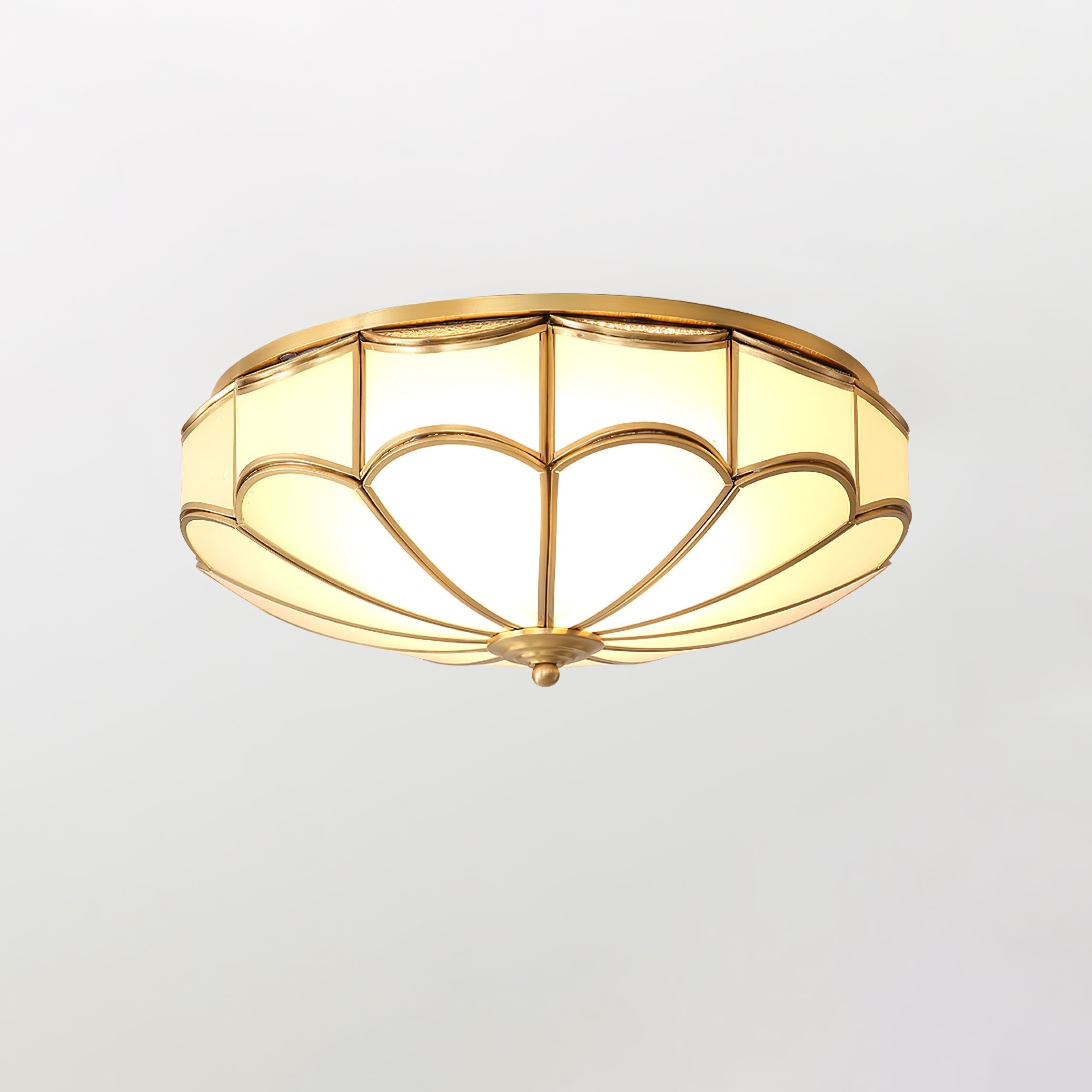 Evmarara Elegance Brass Glass Flush Ceiling Light