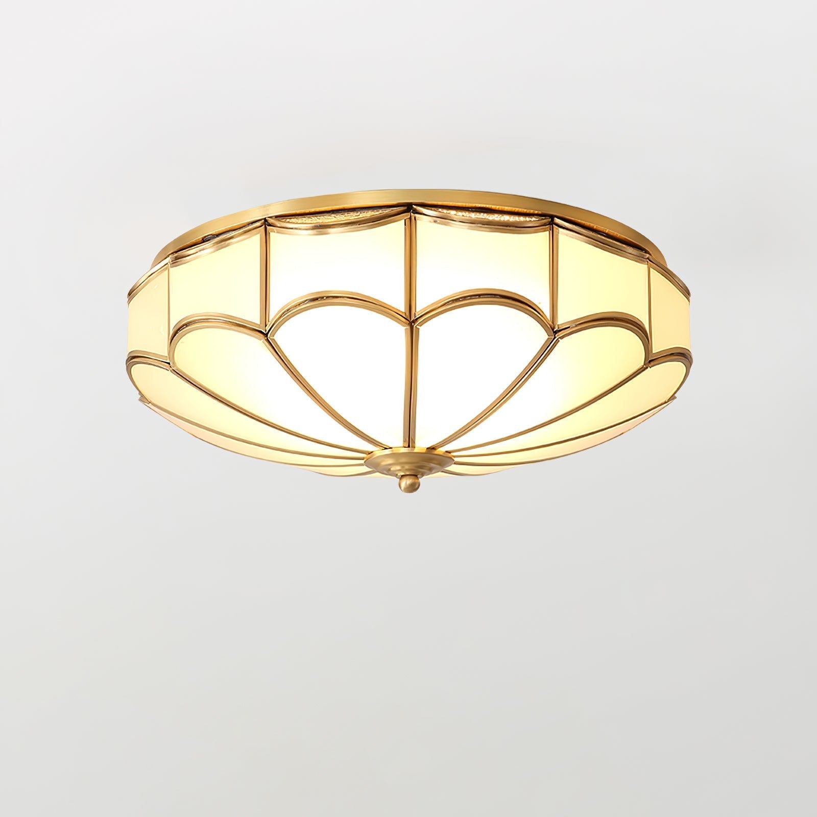 Evmarara Elegance Brass Glass Flush Ceiling Light