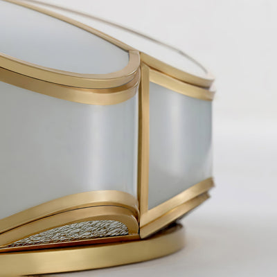 Evmarara Elegance Brass Glass Flush Ceiling Light