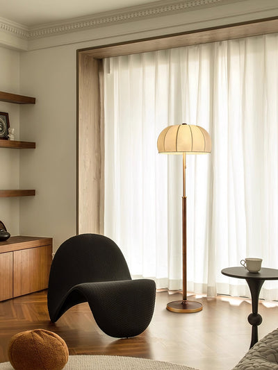 Cularo Fabric Wood Floor Lamp