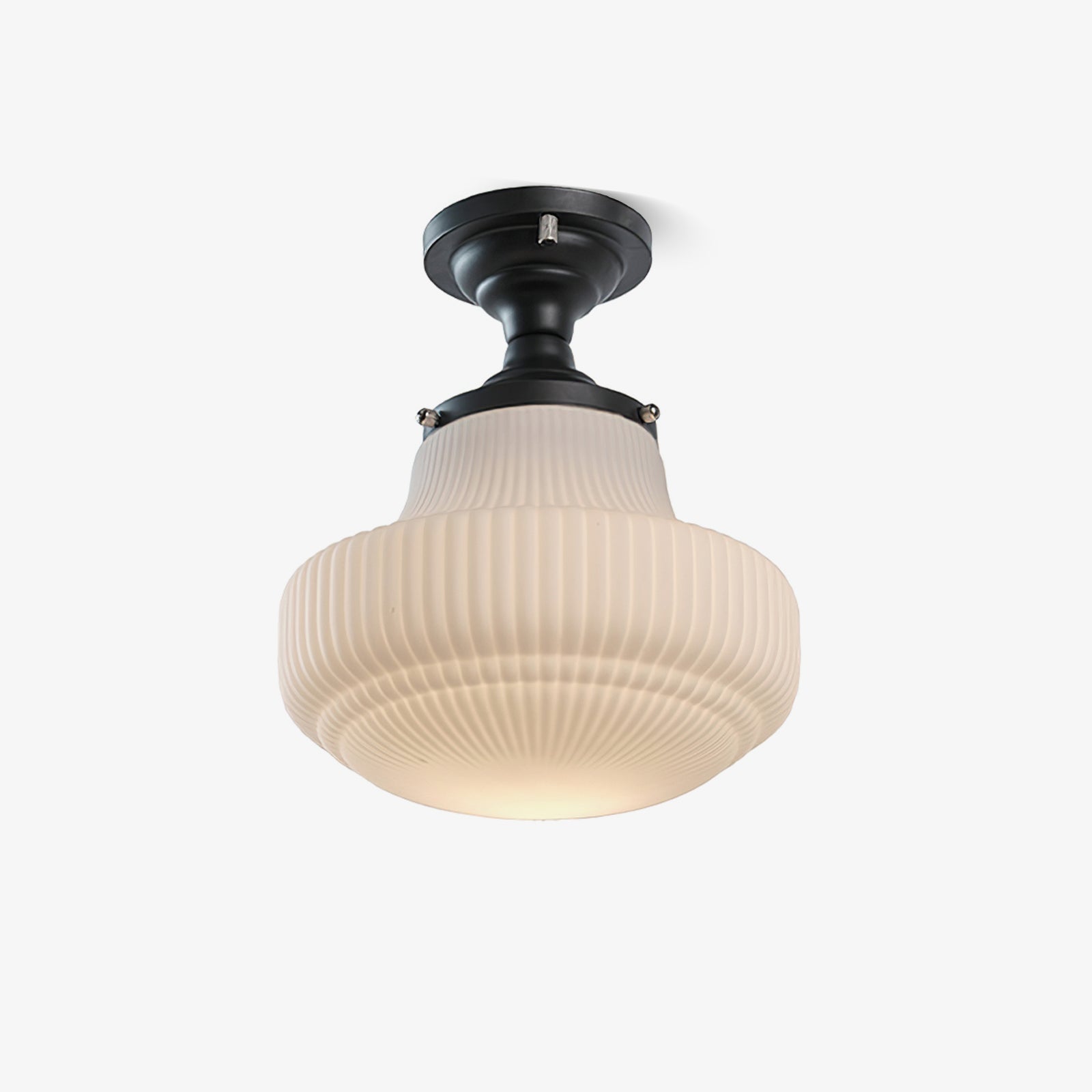 Eireian Schoolhouse Flush Mount Ceiling Lamp with Ribbed Glass
