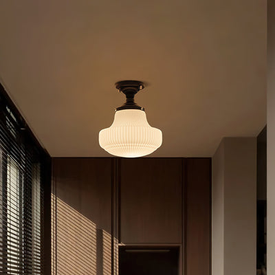 Eireian Schoolhouse Flush Mount Ceiling Lamp with Ribbed Glass
