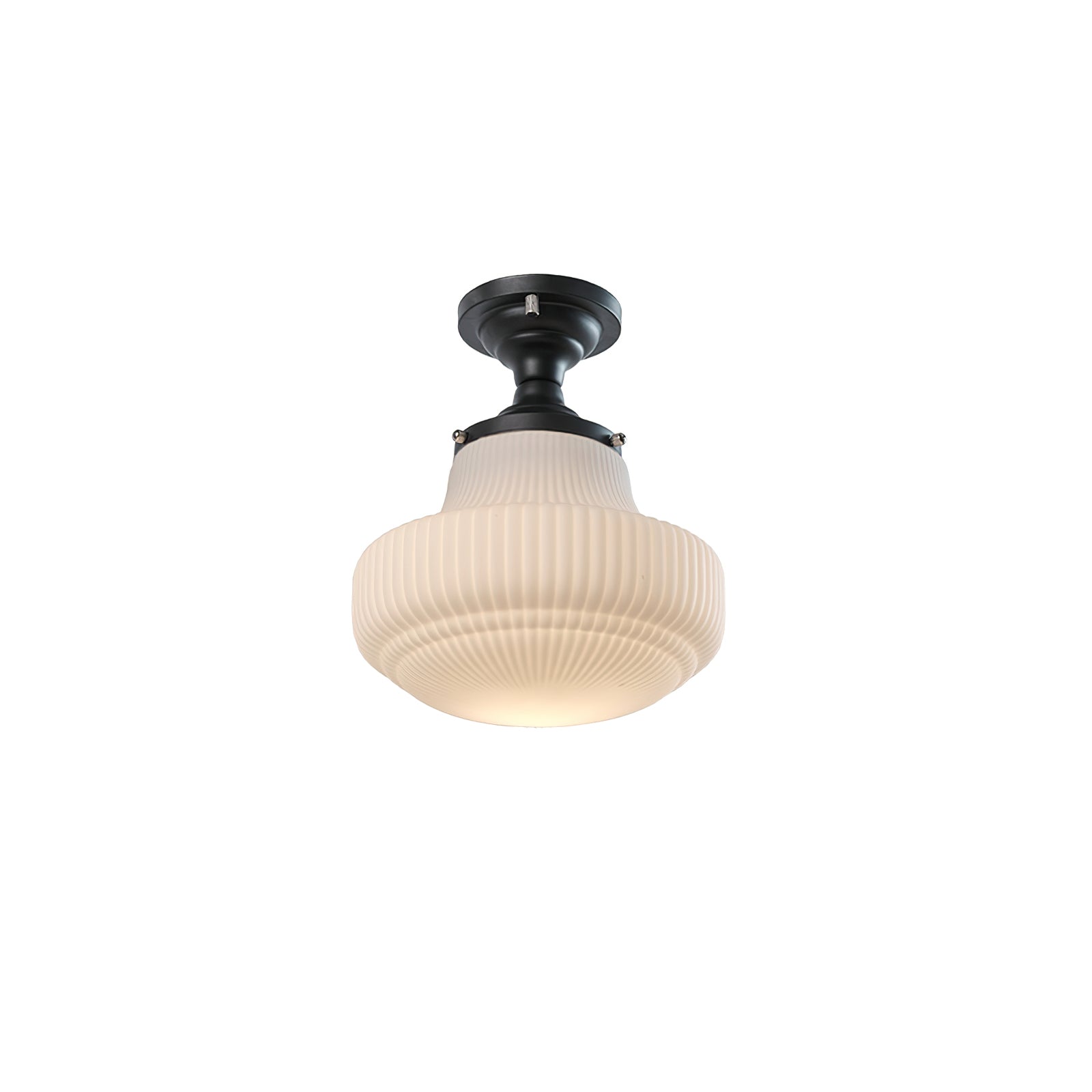 Eireian Schoolhouse Flush Mount Ceiling Lamp with Ribbed Glass