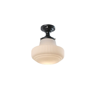 Eireian Schoolhouse Flush Mount Ceiling Lamp with Ribbed Glass