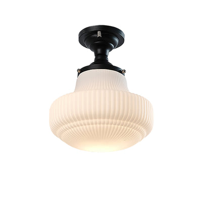 Eireian Schoolhouse Flush Mount Ceiling Lamp with Ribbed Glass