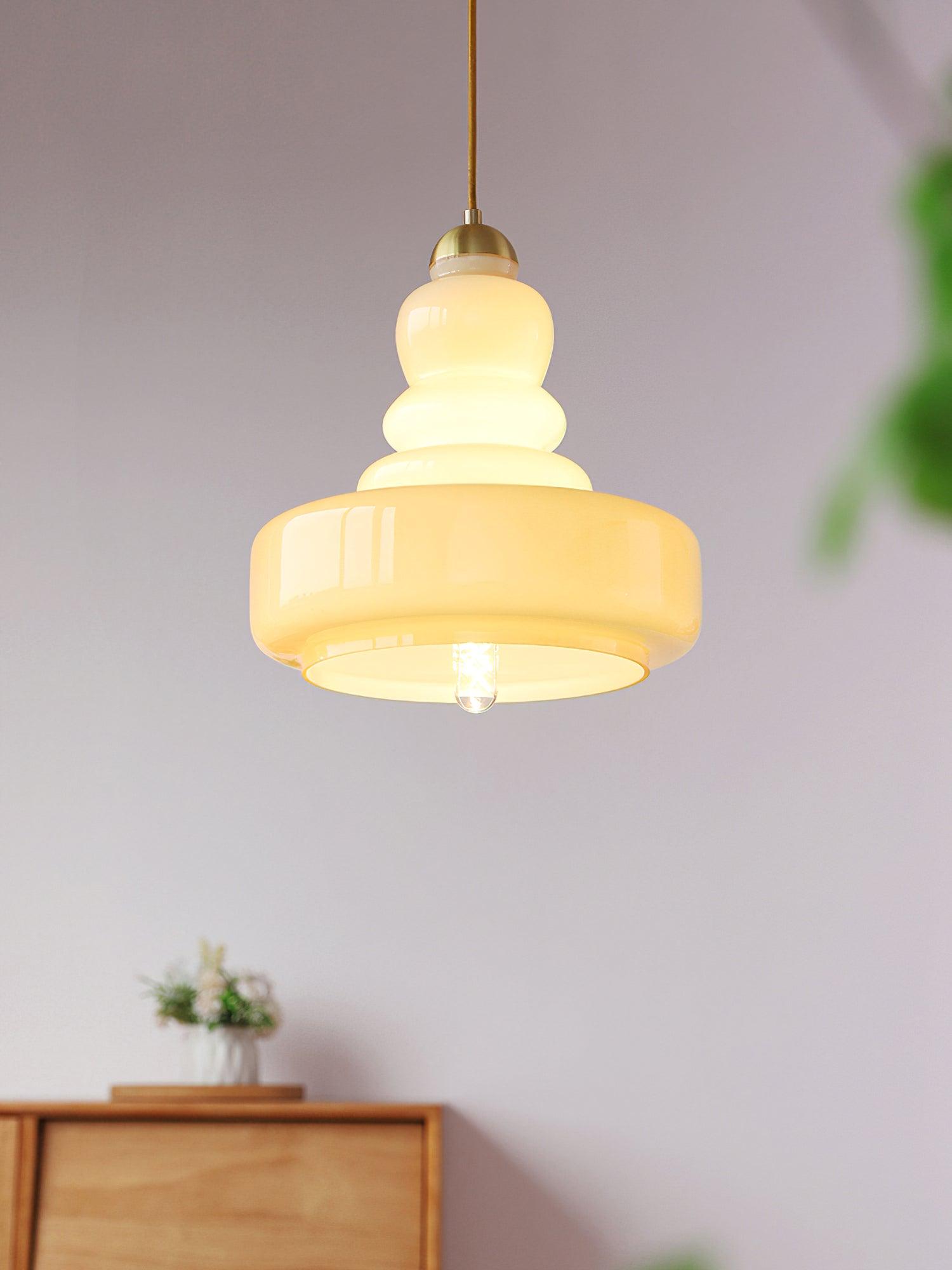 Eiraenne Pendant Lamp Schoolhouse Glass Layers for Living Room