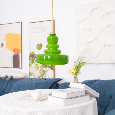 Eiraenne Pendant Lamp Schoolhouse Glass Layers for Living Room