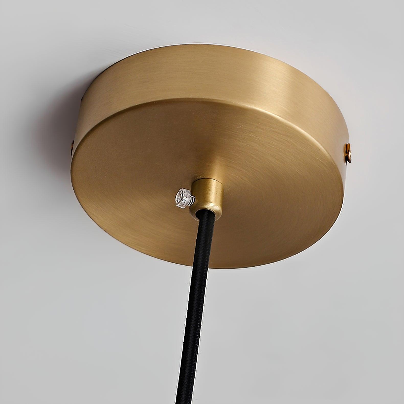 Duo Pendant Lamp Opal Glass Ribbed Bell Brass Vintage
