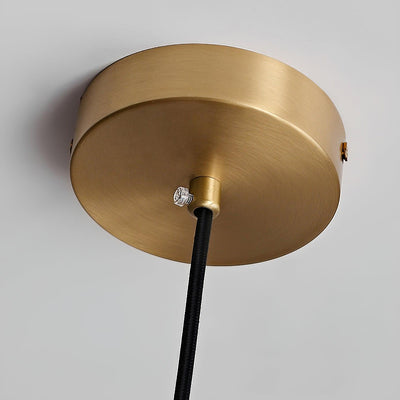 Duo Pendant Lamp Opal Glass Ribbed Bell Brass Vintage