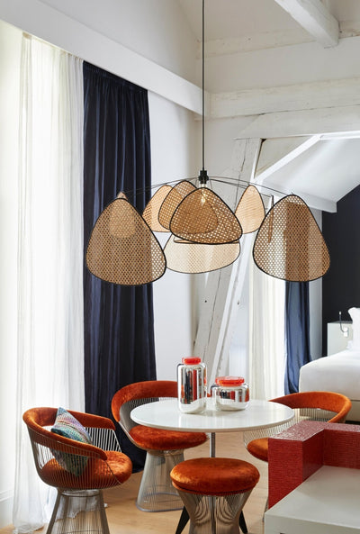 Ariinora Pendant Light Rattan Swag Industrial