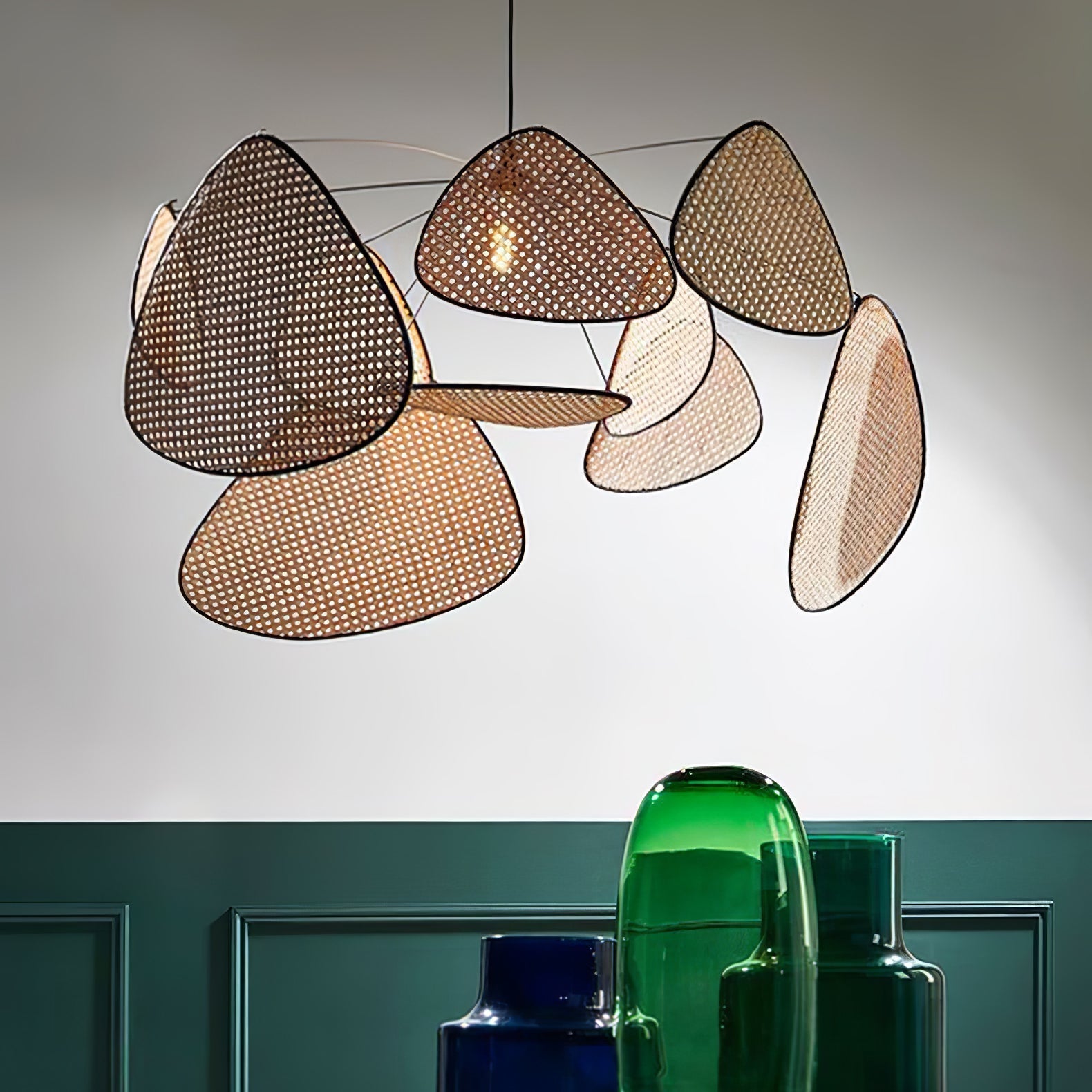 Ariinora Pendant Light Rattan Swag Industrial